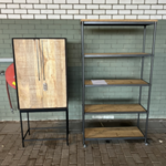 2x Wandkast Nairobi en Shelf op wielen White label, Dutchbone
